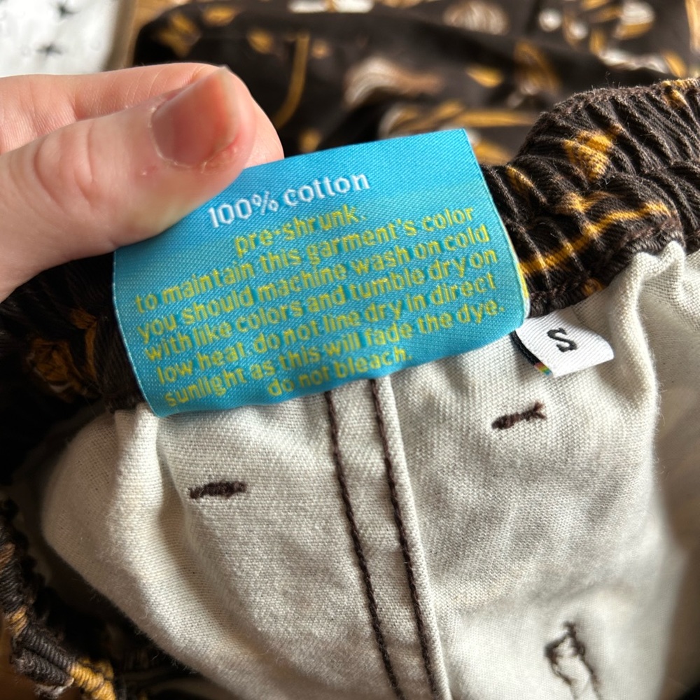 BIG BUD PRESS work pants w/ mushroom, garlic & daisies deadstock *size S - Picture 8 of 10